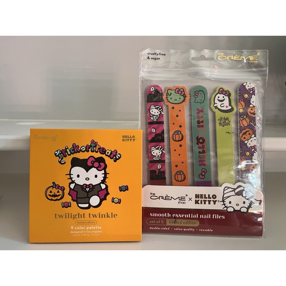 Crème Shop Hello Kitty Twilight Twinkle 9 Color Palette + Halloween Nail Files‎